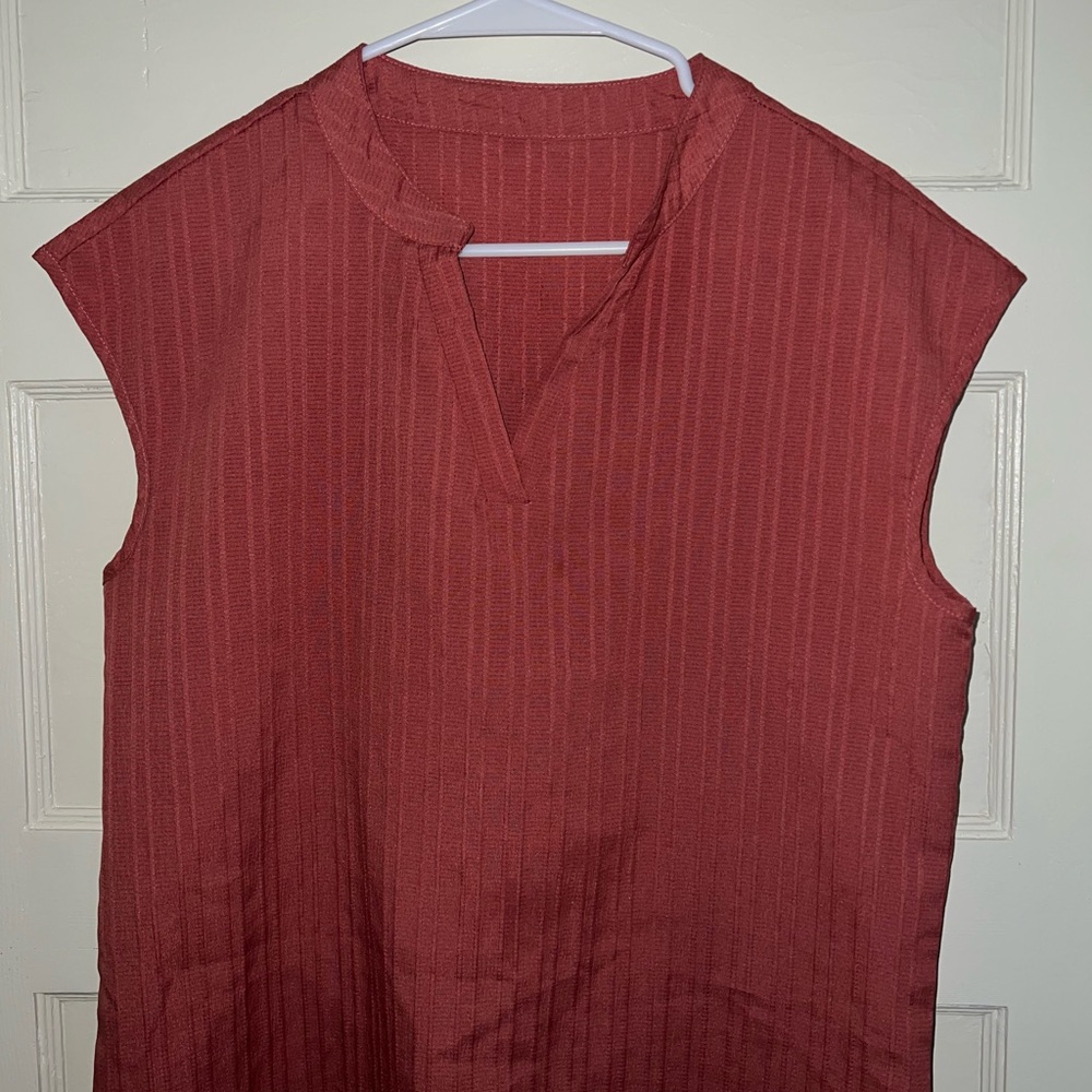 Sleeveless V-Neck Women’s Top in Rust